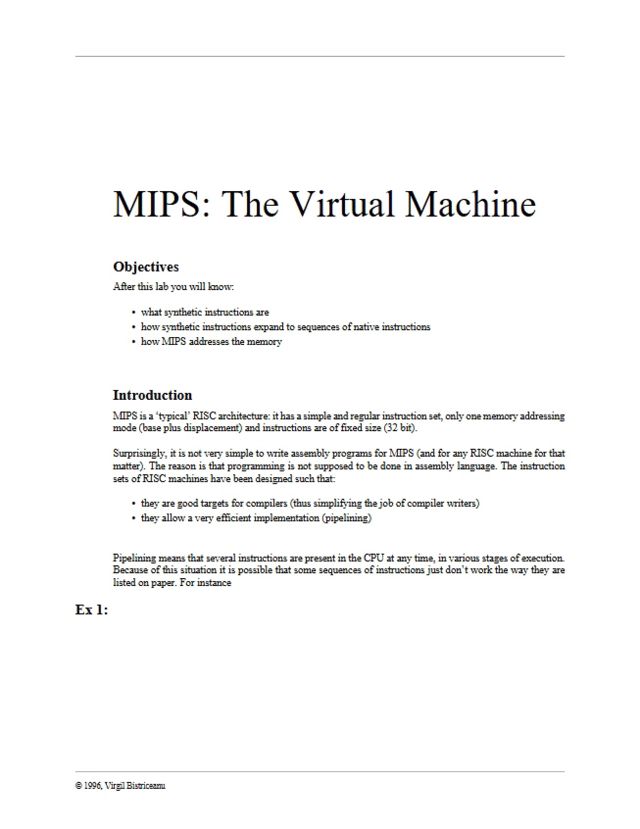 Virtual Machine MIPS