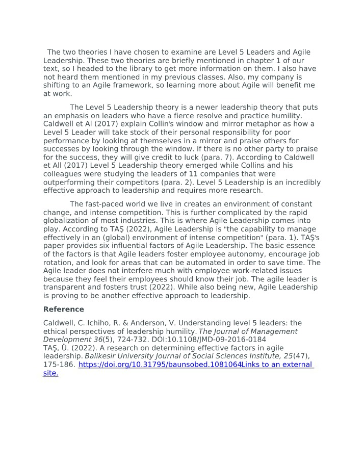 MGT321 - Week 1 Discussion Question 1