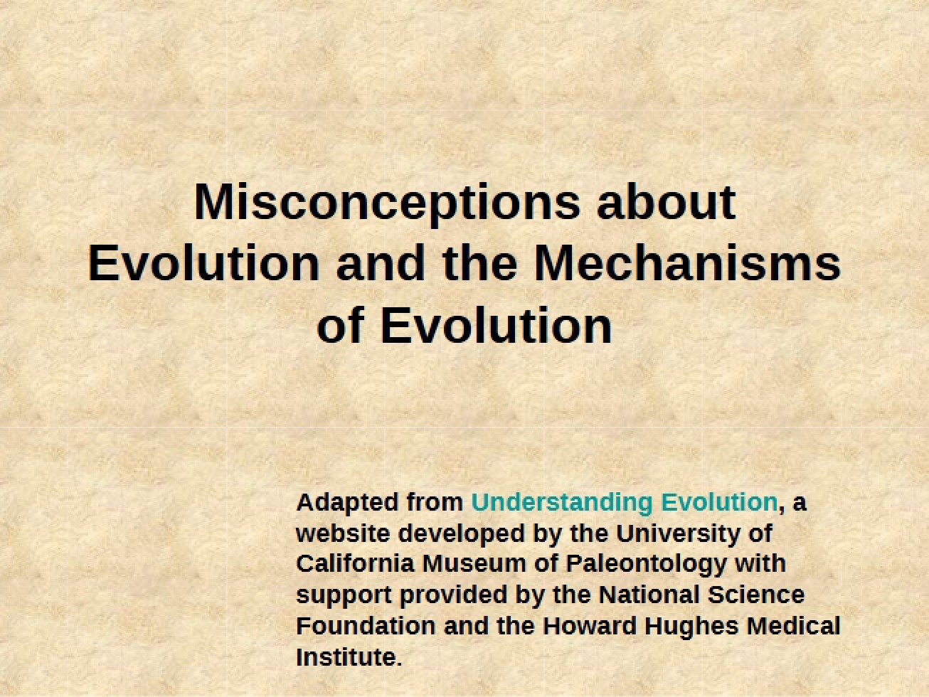 Evolutionary Mechanisms