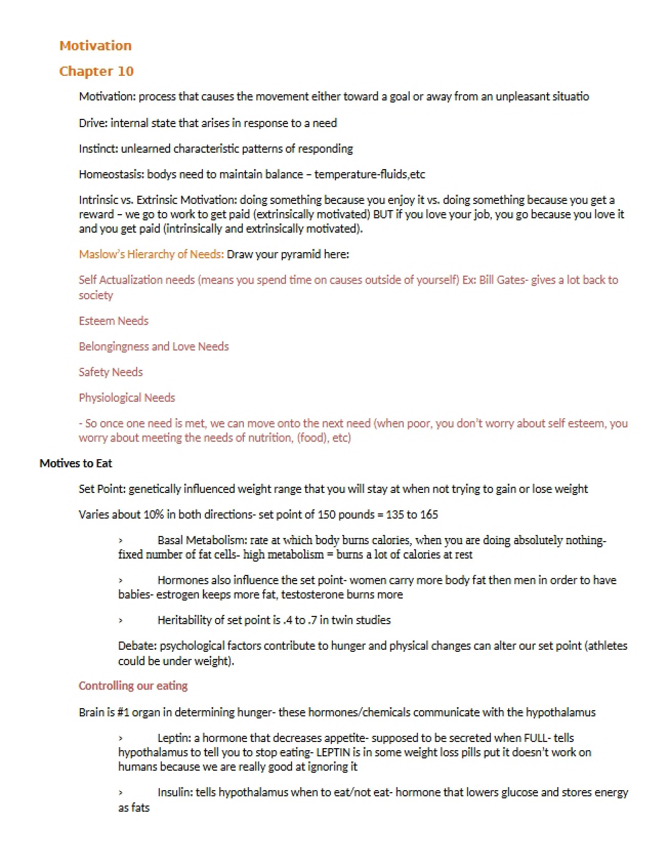 Psychology Chapter 10