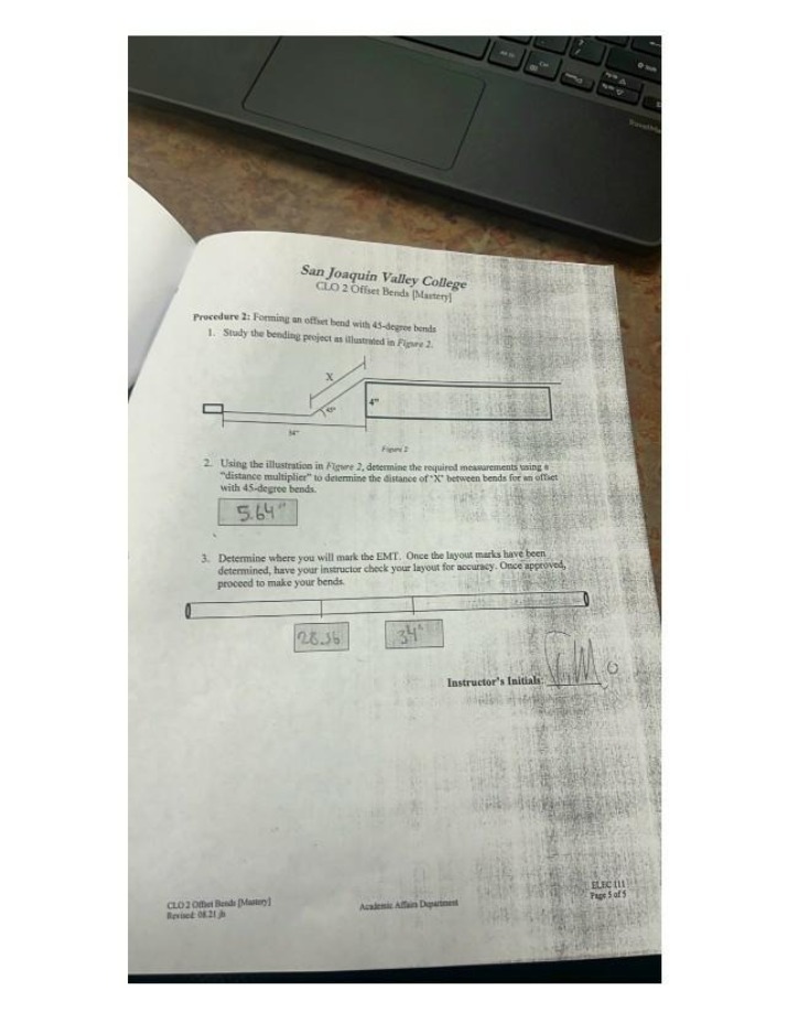 ELEC 111 Lab Procedure - Offset Bends