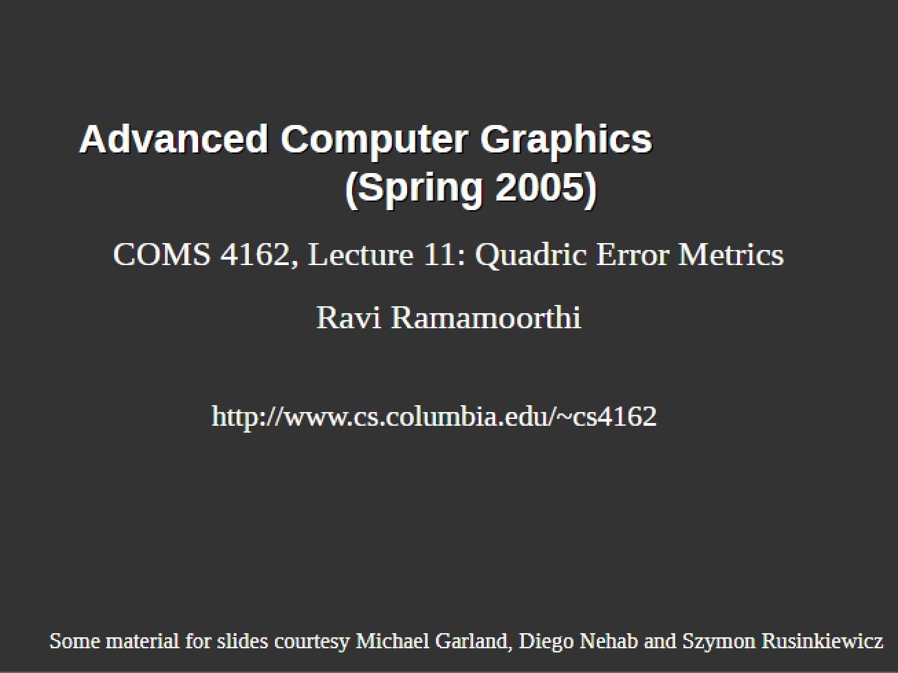 Error Metrics Quadric