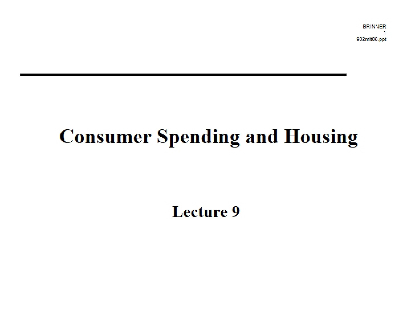 Housing and Spending by Consumers