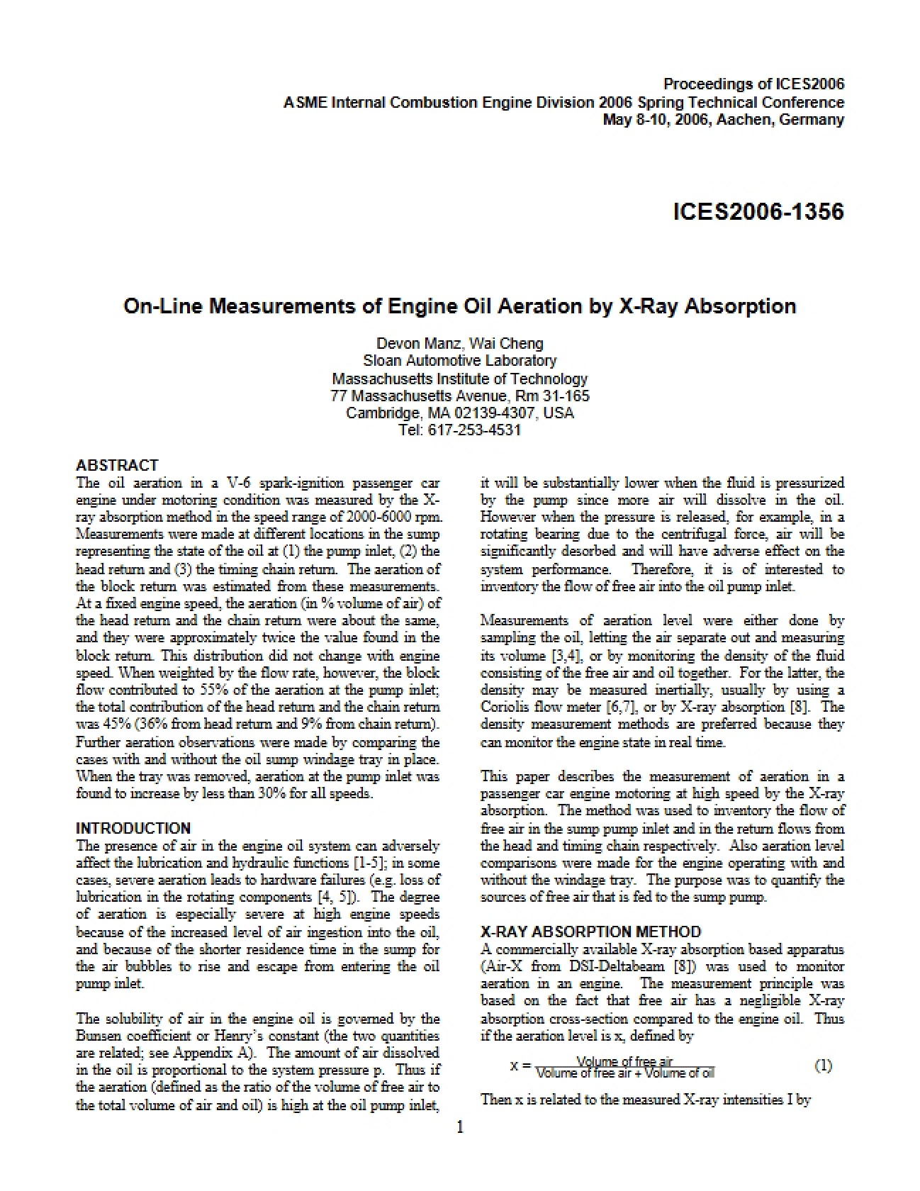 Measuring Engine Oil Aeration Online