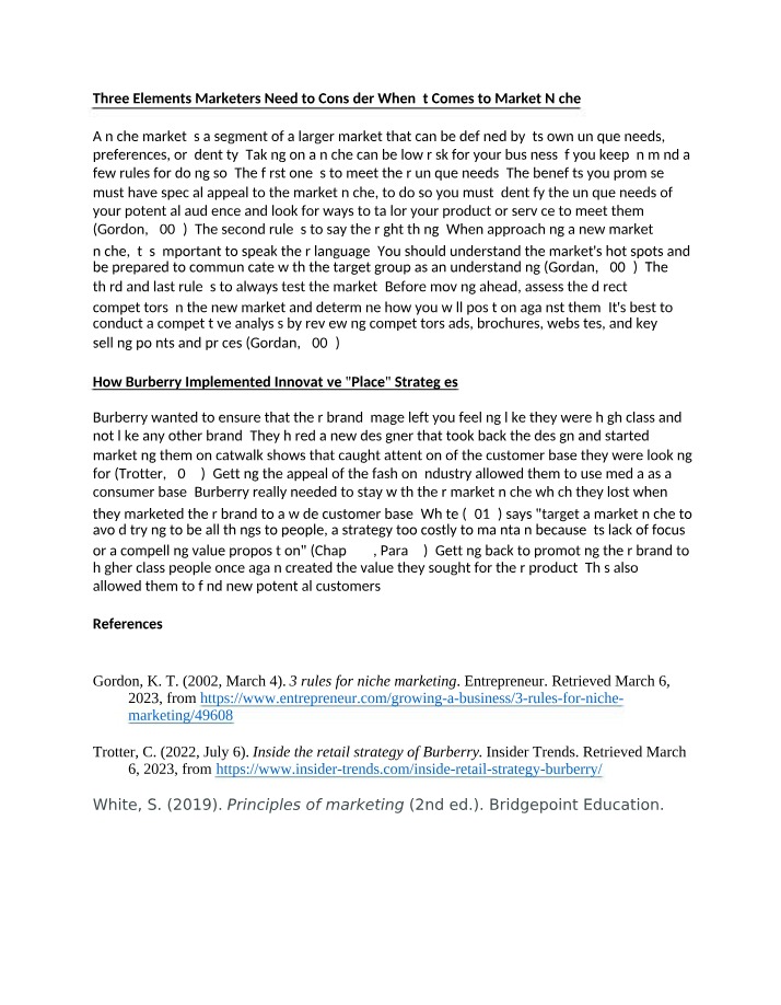 BUS330 Marketing Notes - 2019