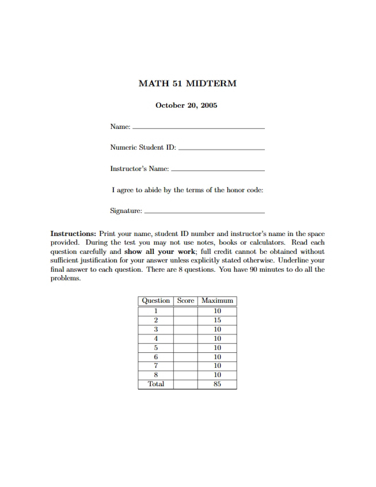 Linear Algebra and Differential Calculus Study Guide
