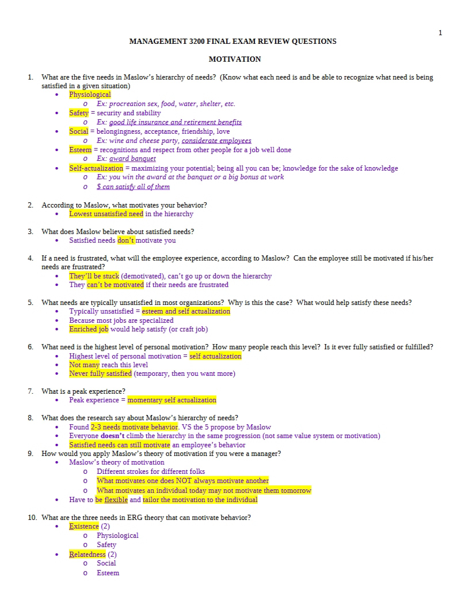 Final Exam Practice Questions
