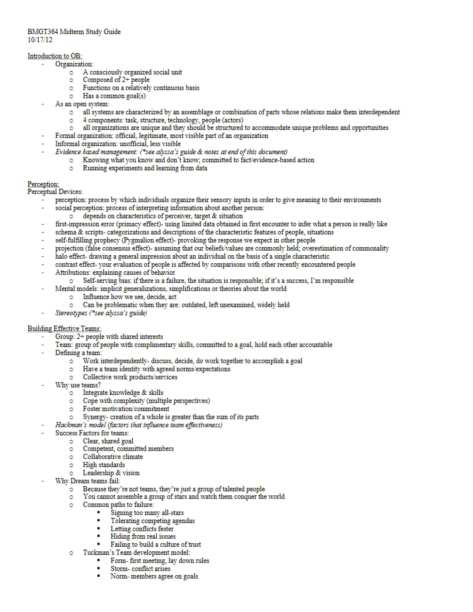 Midterm Exam Guide