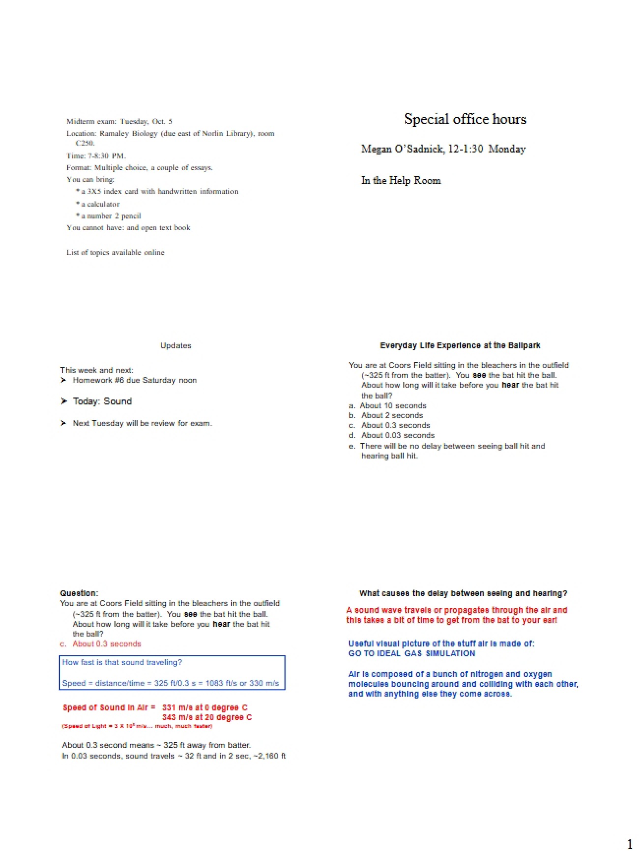 Lecture Notes (Fourth Instance)