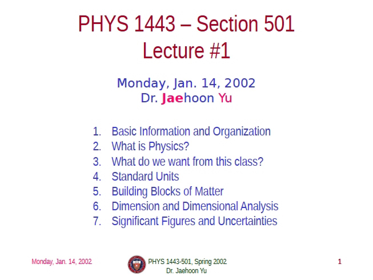 Physics Course Documents