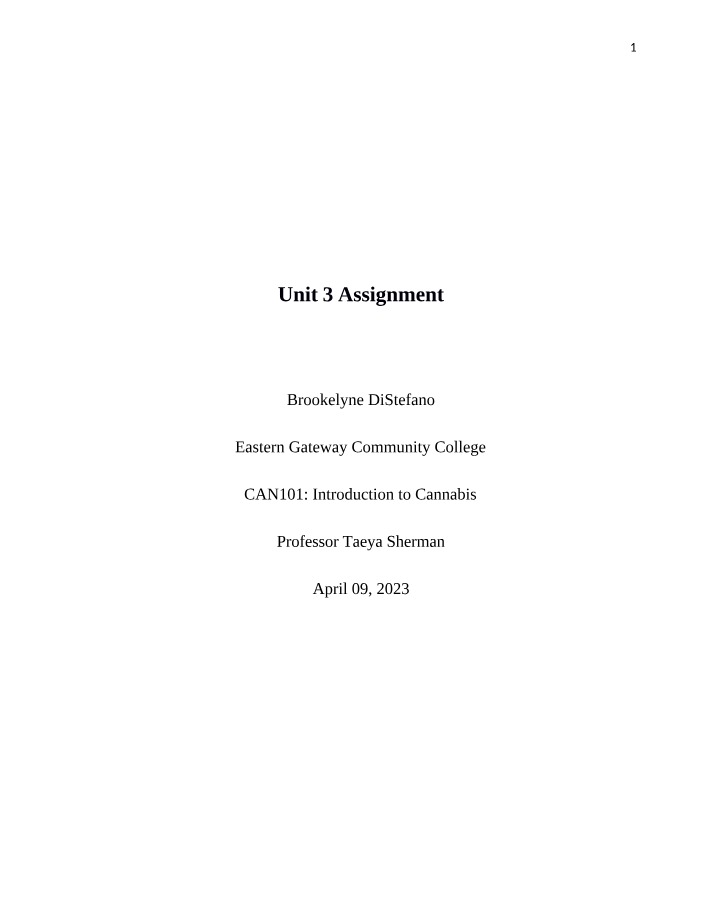 Assignment for Unit 3