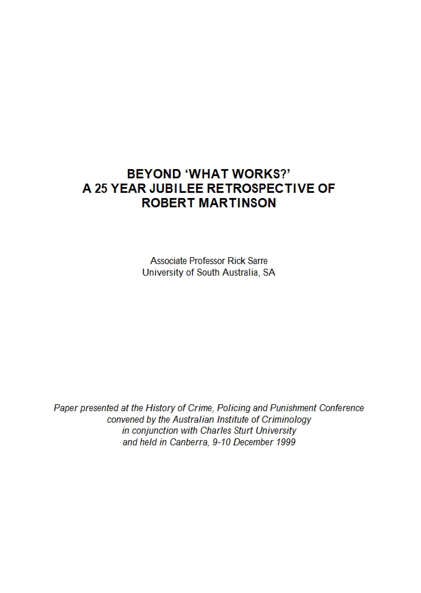 Rehabilitation in Prisons