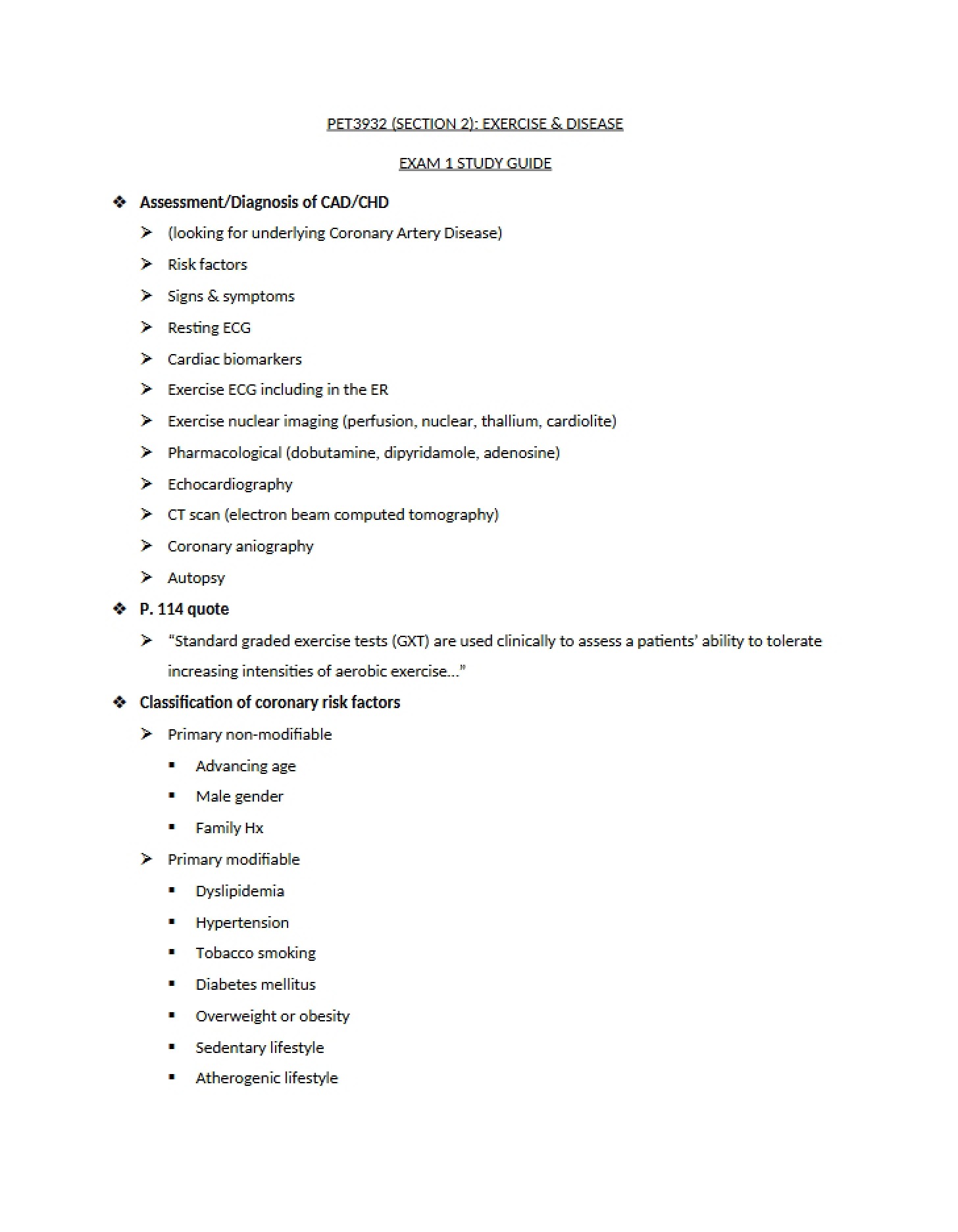 Exam One Study Guide
