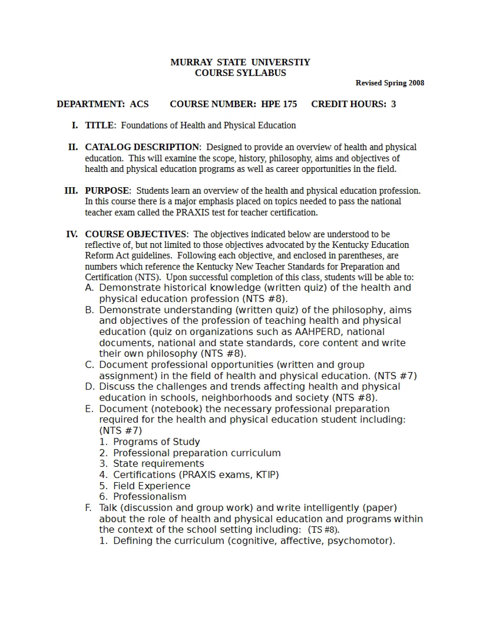 Syllabus - HPE 175