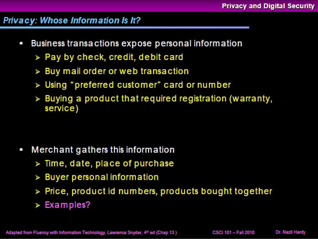 Digital Security and Privacy