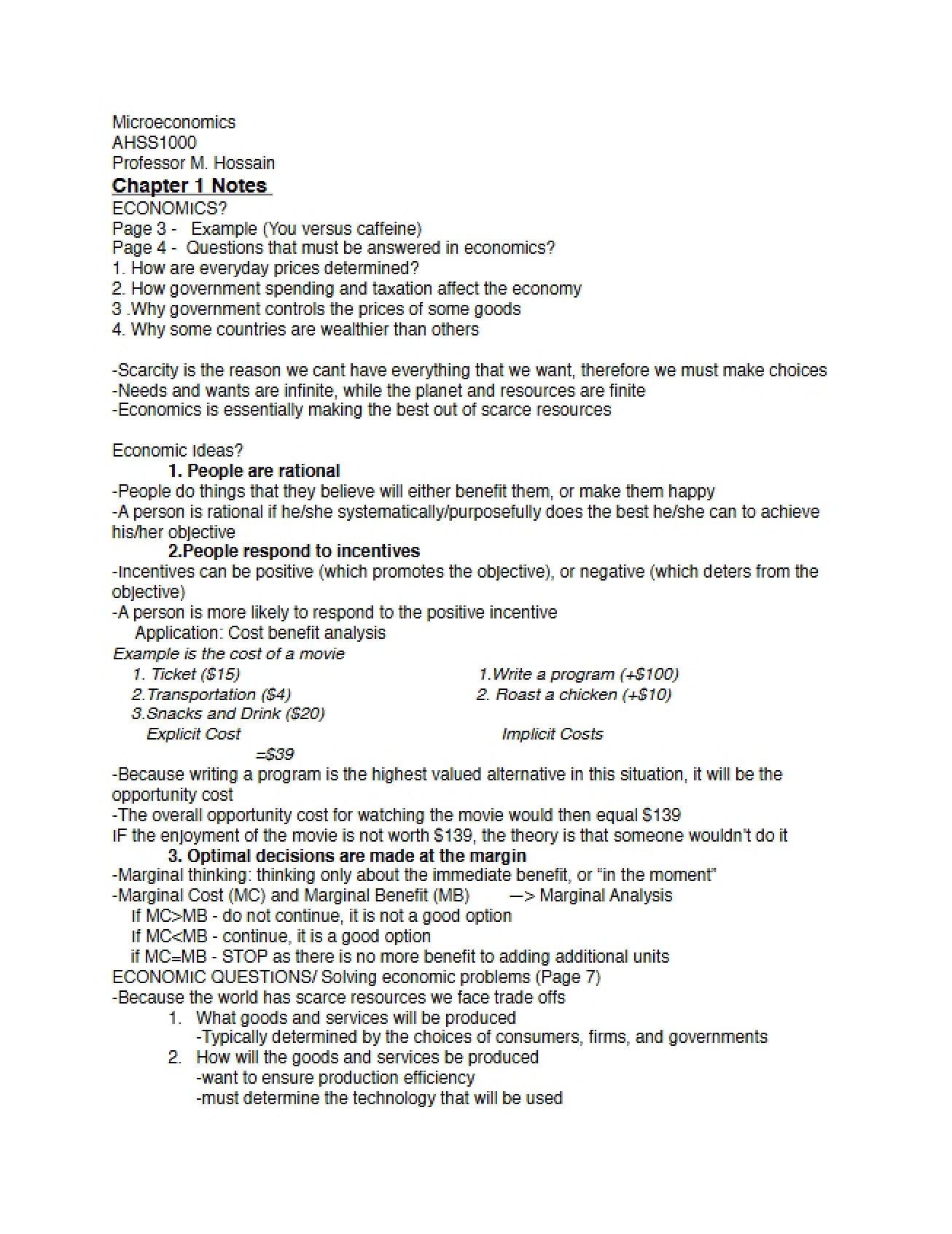 Notes for Chapter 1