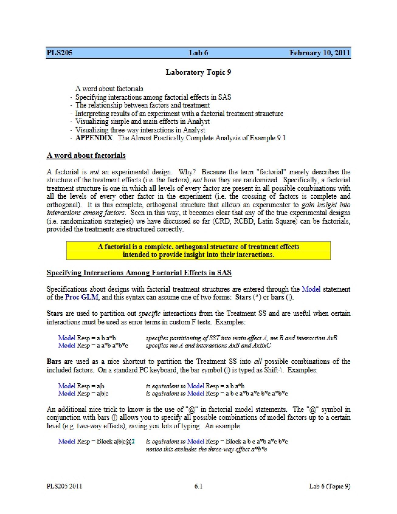 Study Guide for Experimental Design - 13 Pages