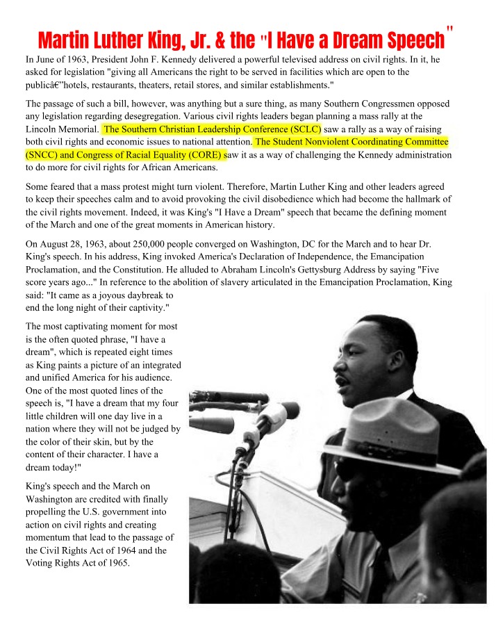 The I Have a Dream Speech by Martin Luther King Jr