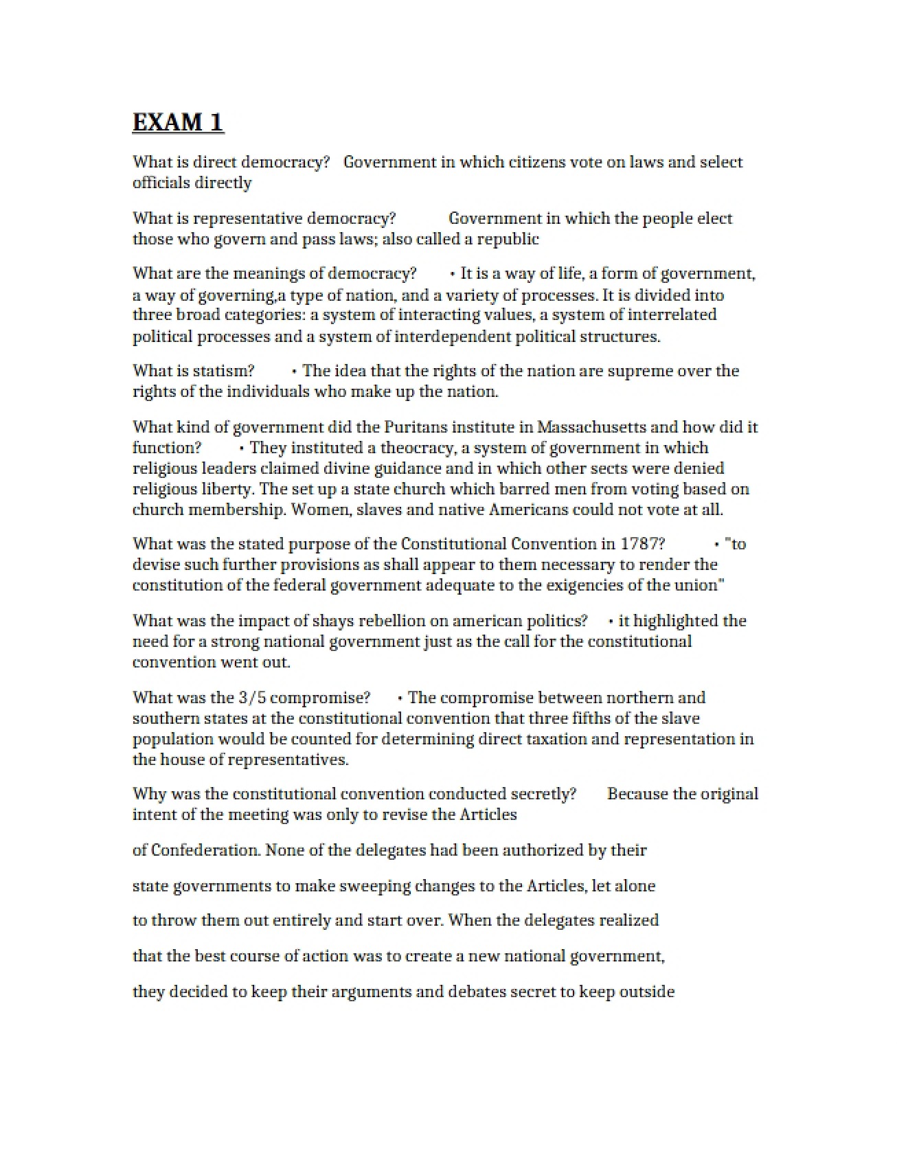 First Examination for National Government