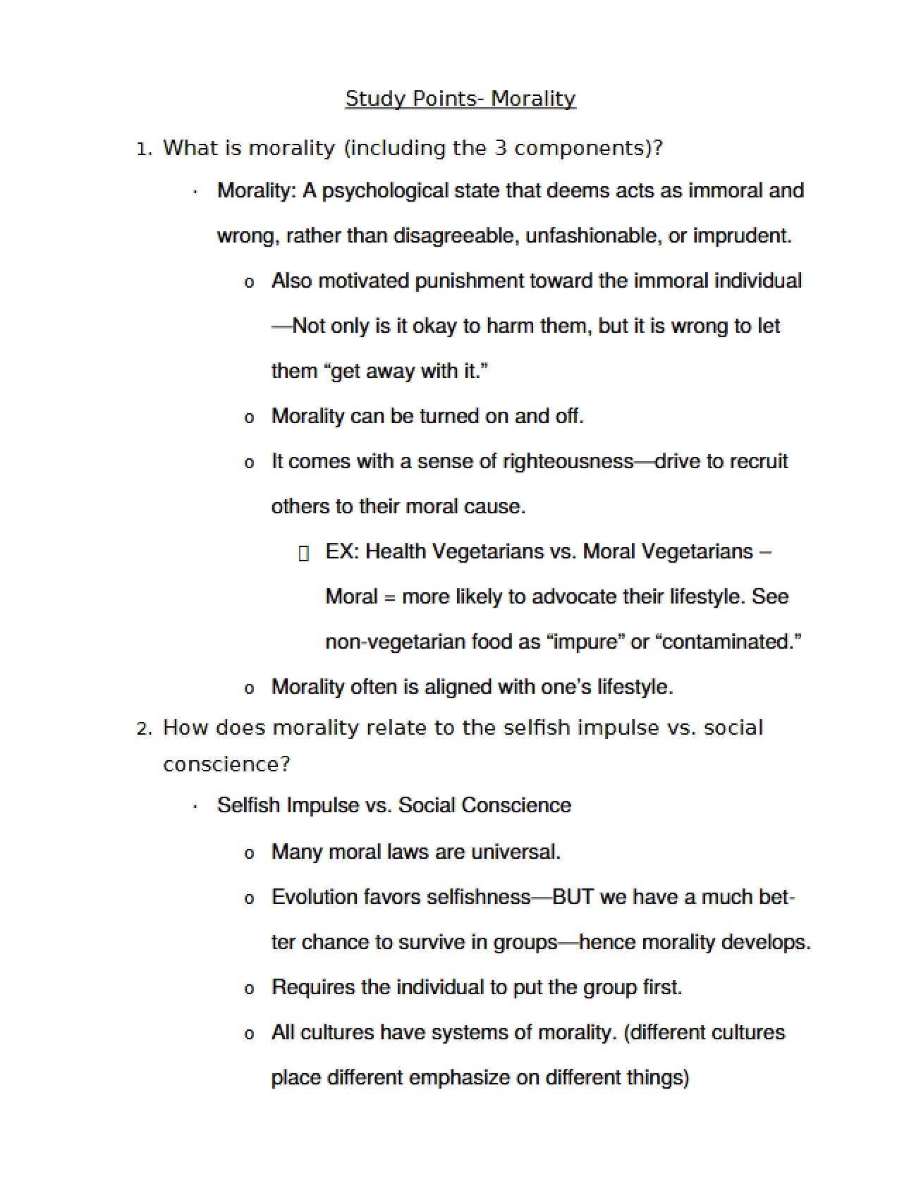 Points on Emotion