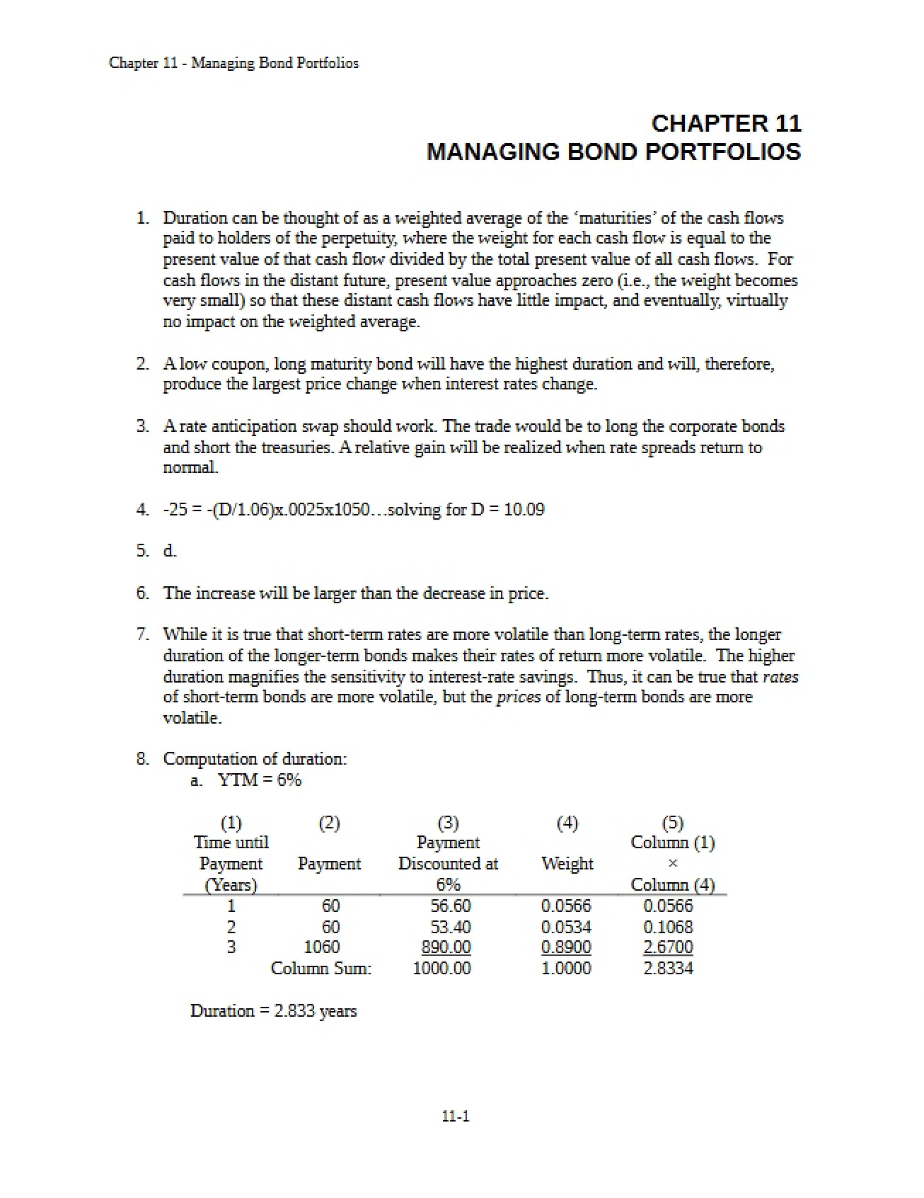 Bond Portfolio Management