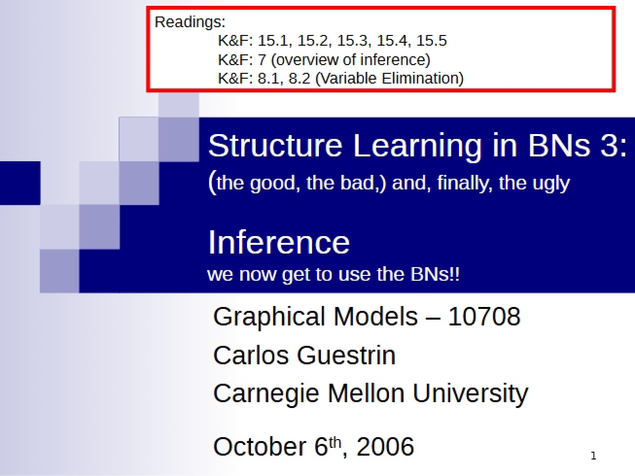 Third Section on Structure Learning in BNs