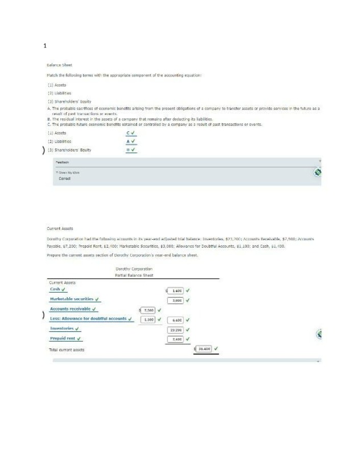 Working Capital and Current Ratio Calculation for Dorothy