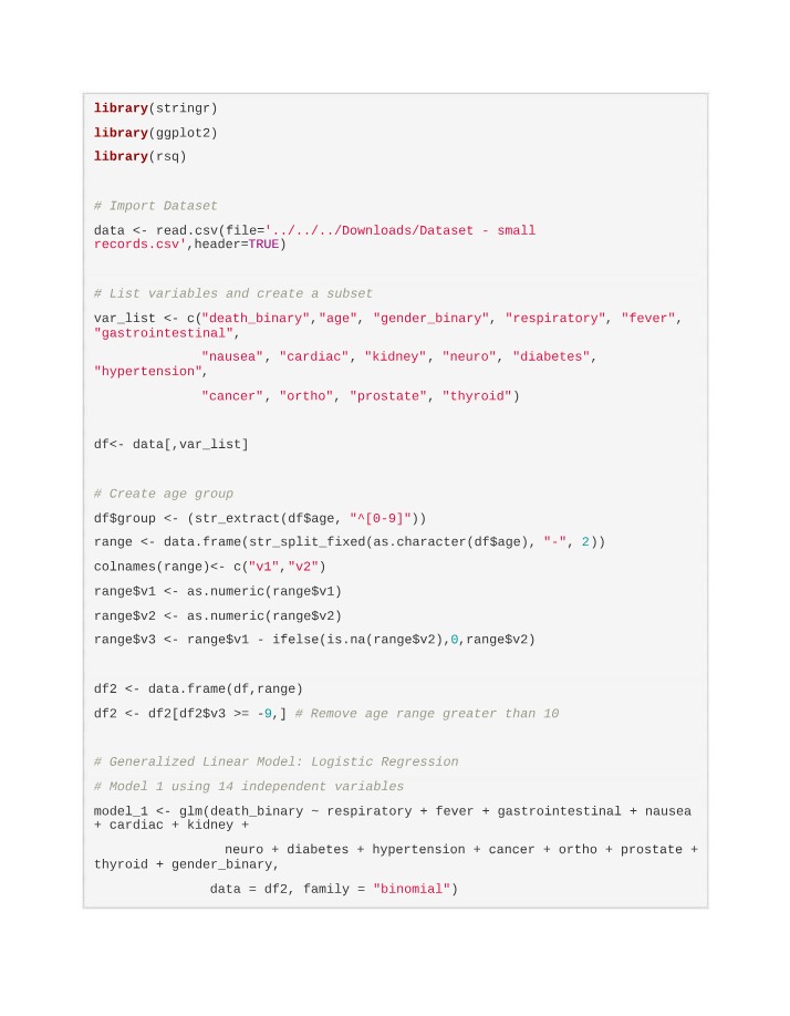Logistic Regression Analysis - ANLY 502