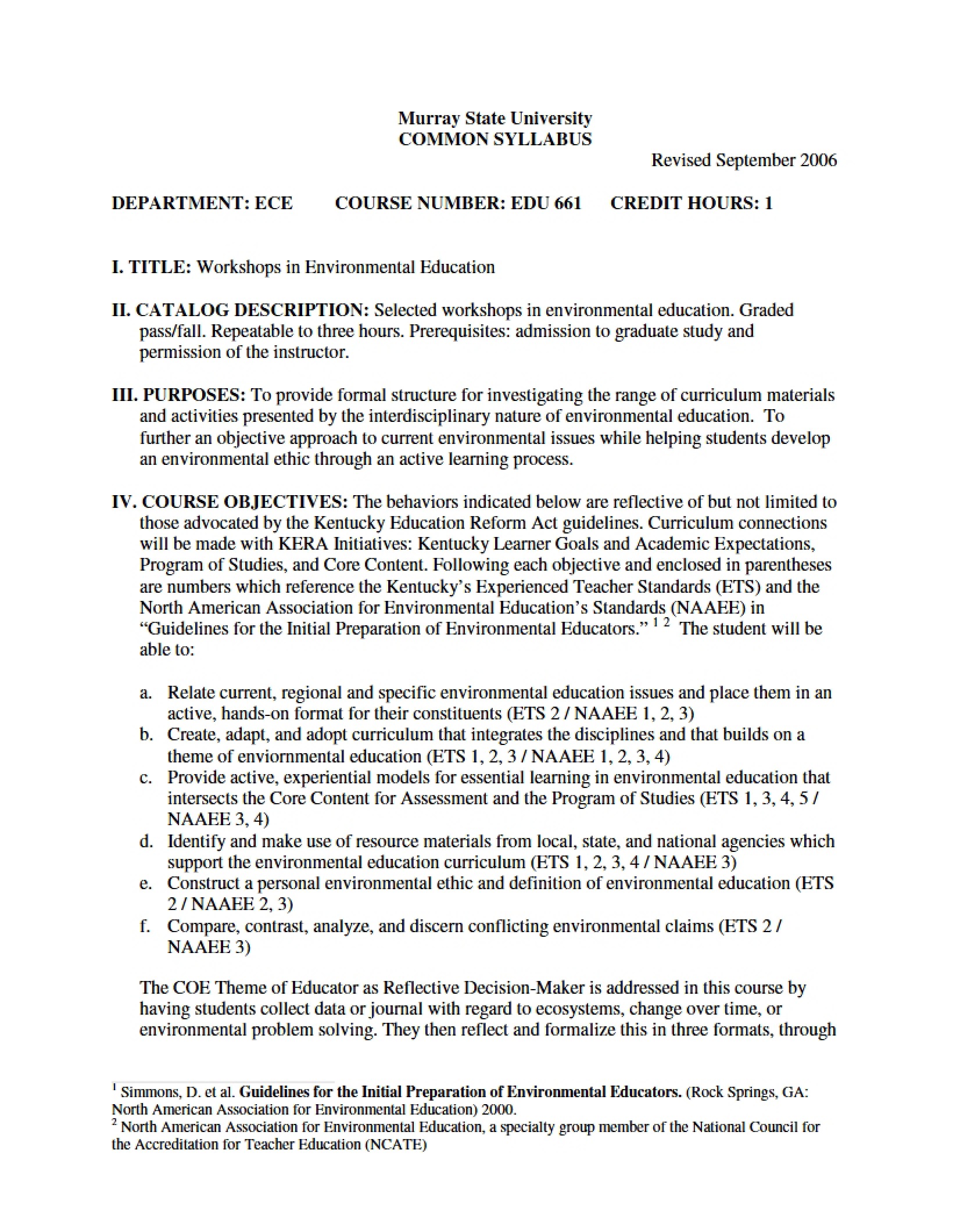 Syllabus - 3 Pages