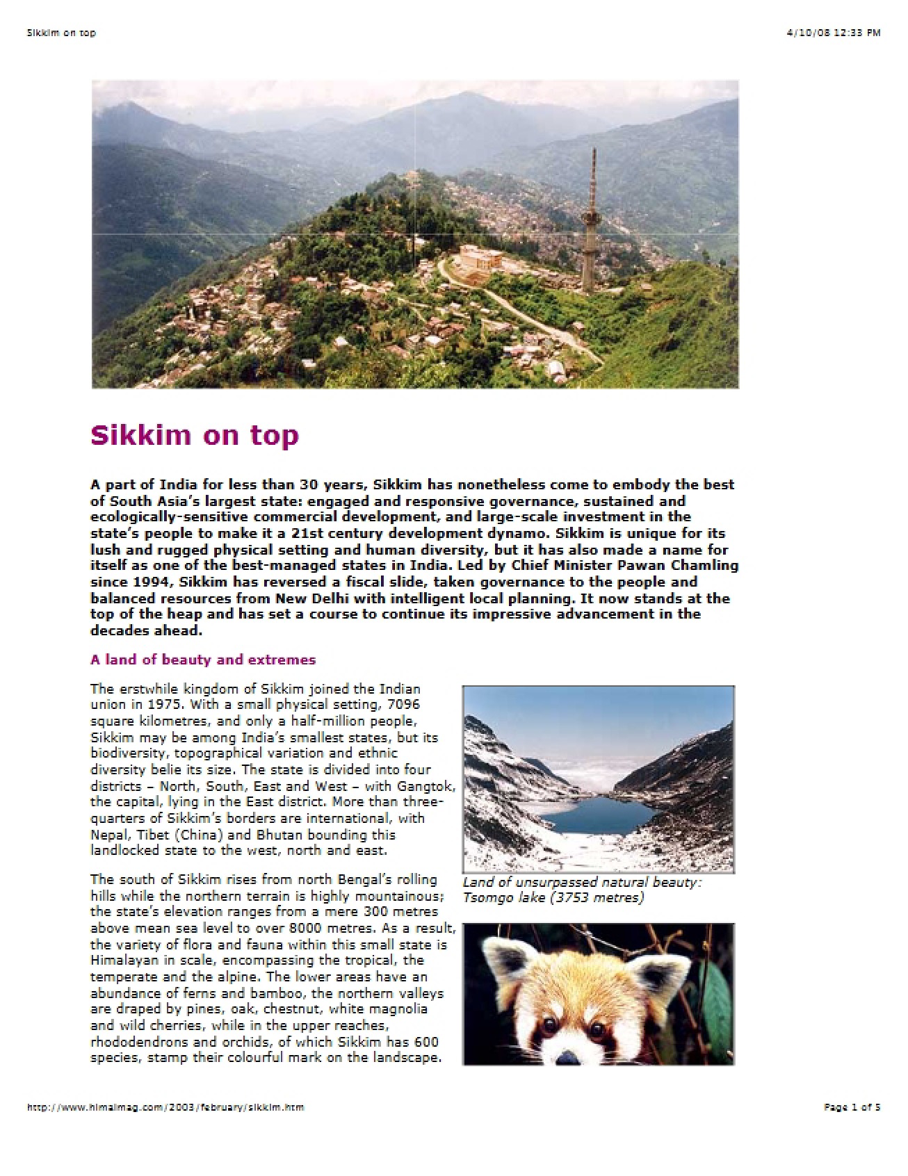 Case Study Sikkim on Top
