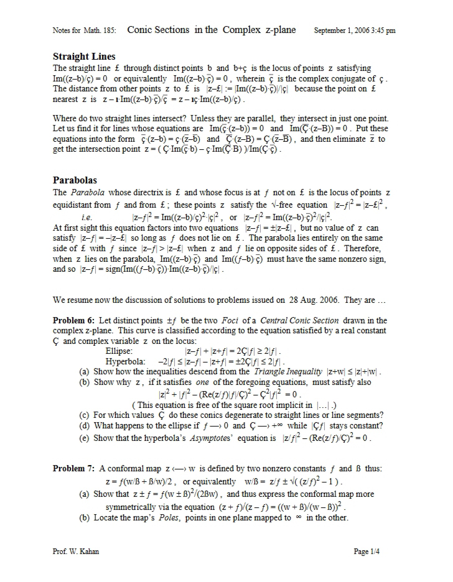 Class Lecture Notes
