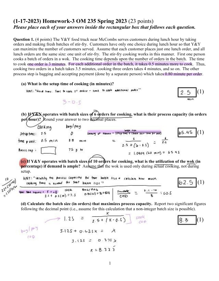 Operations Management Homework 3