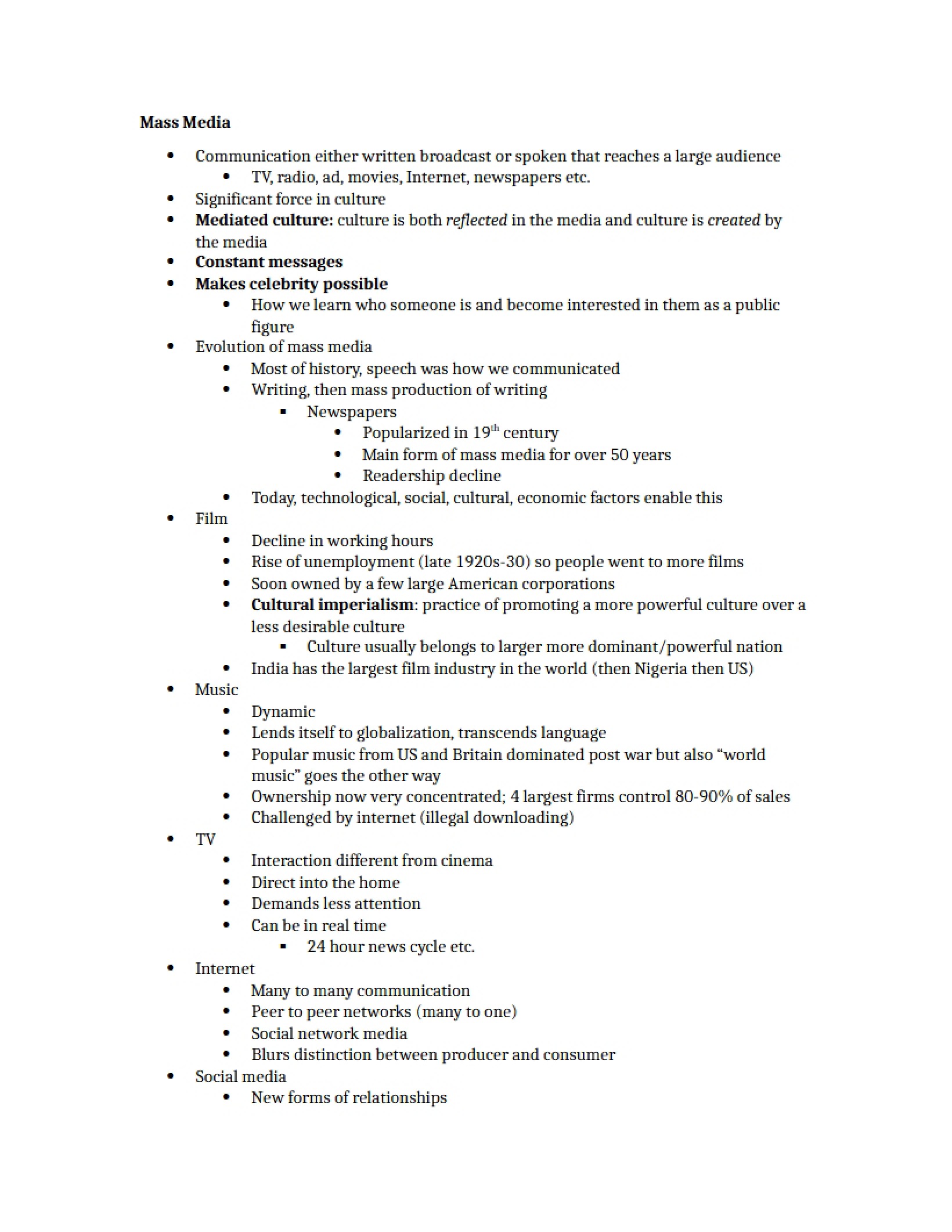 Sociology of Mass Media