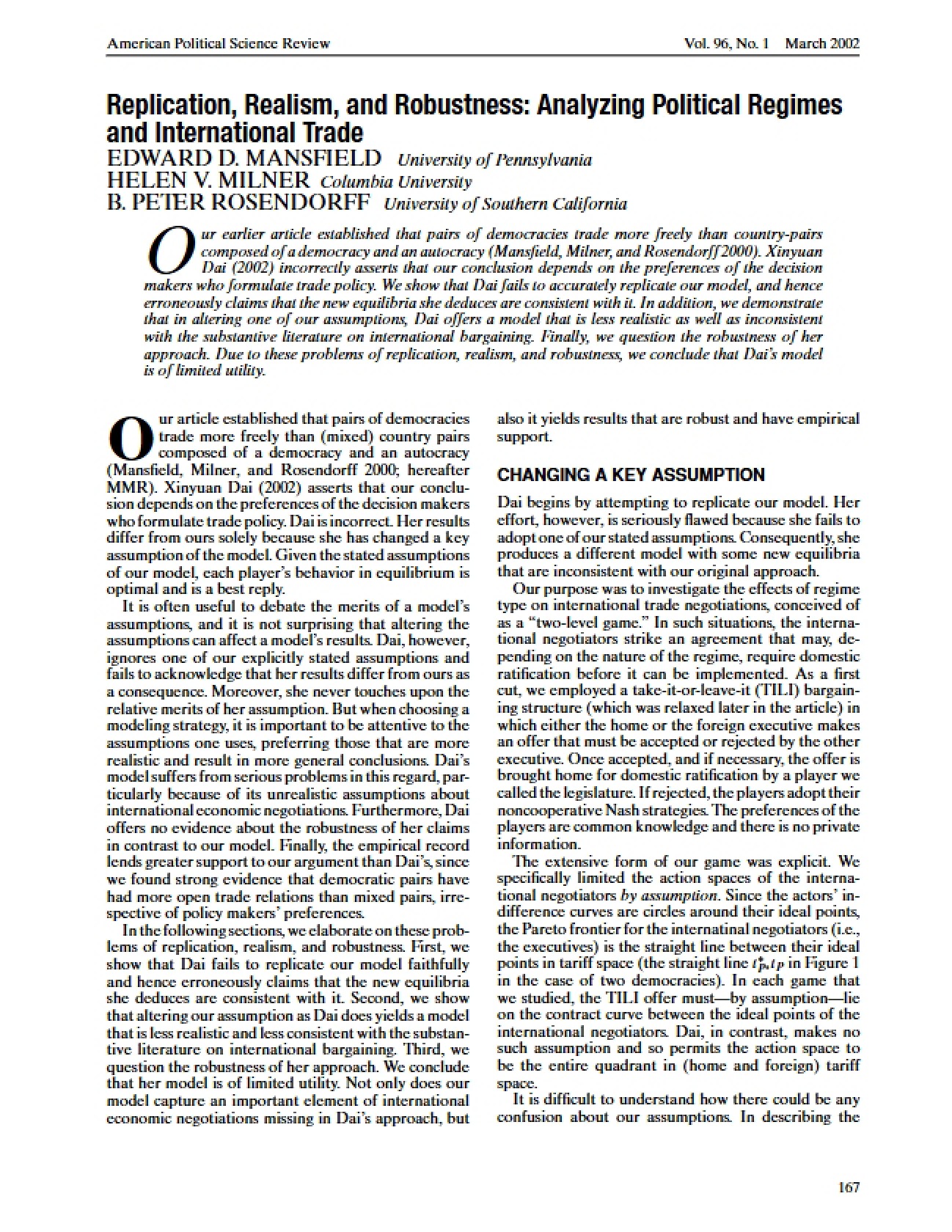 Realism, Robustness, and Replication in Modeling