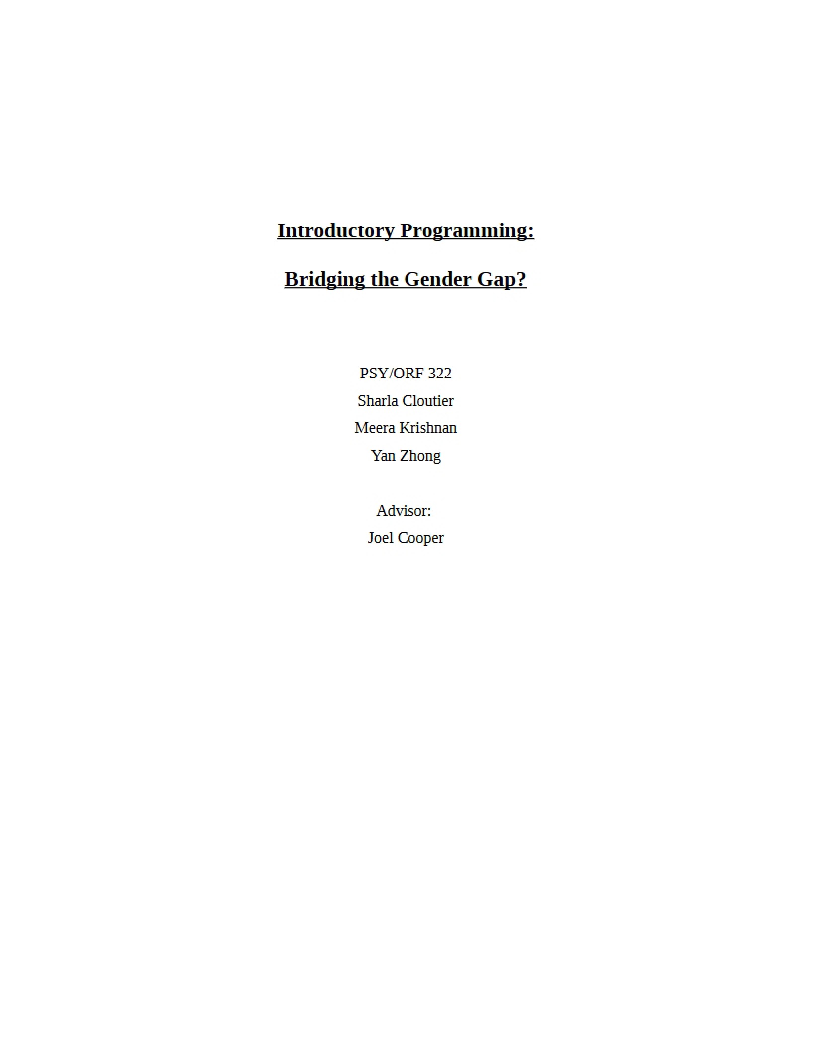 Programming Introduction