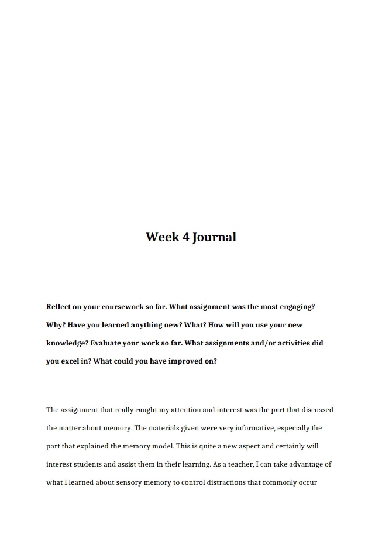Weekly Requirement