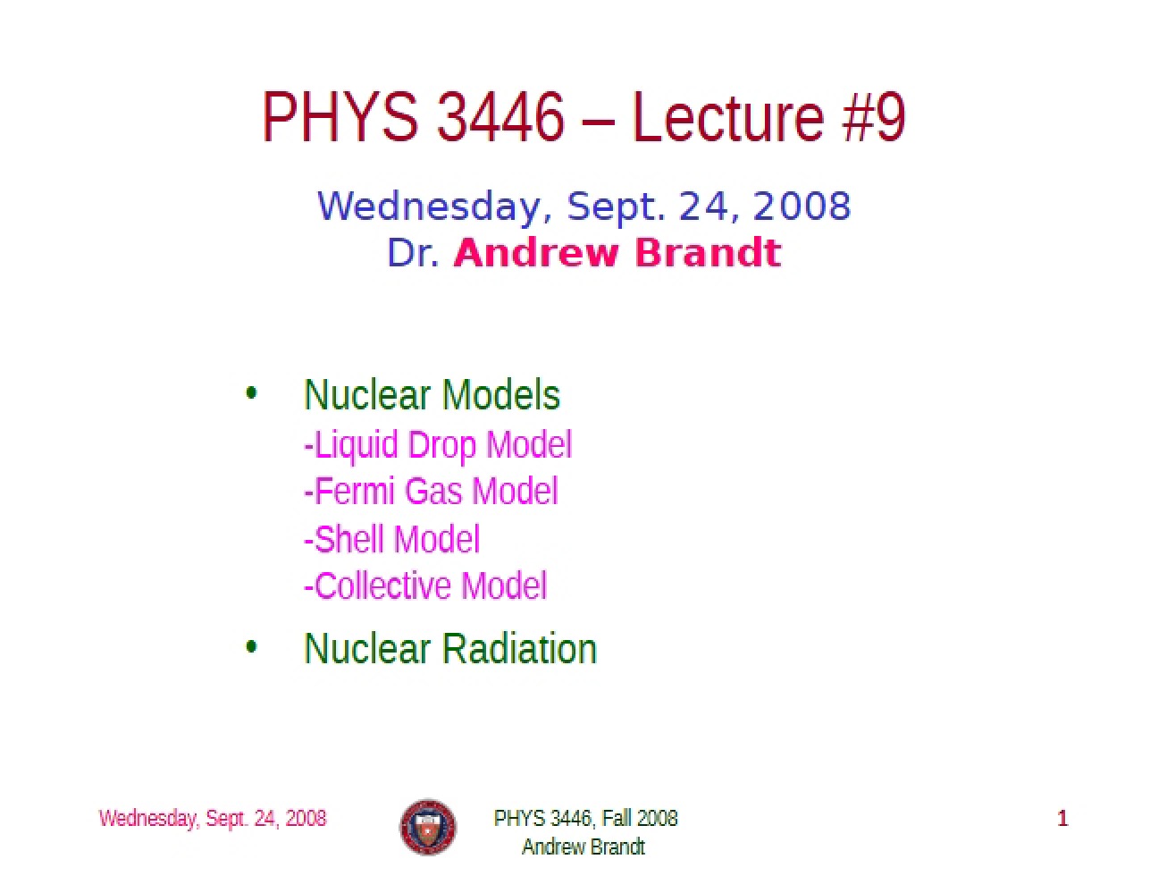 Notes from Lecture - 17 Pages