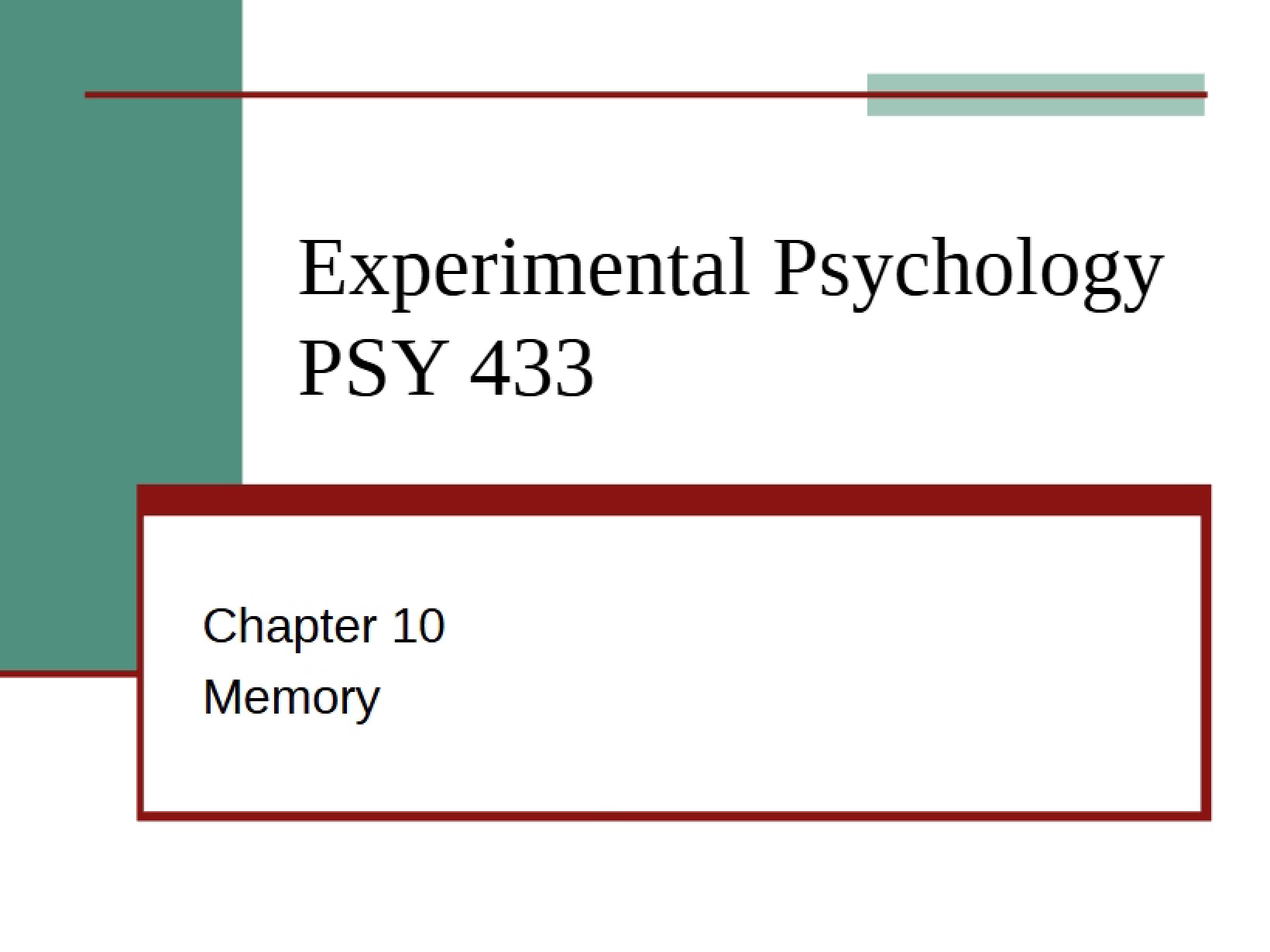 Memory Chapter 10