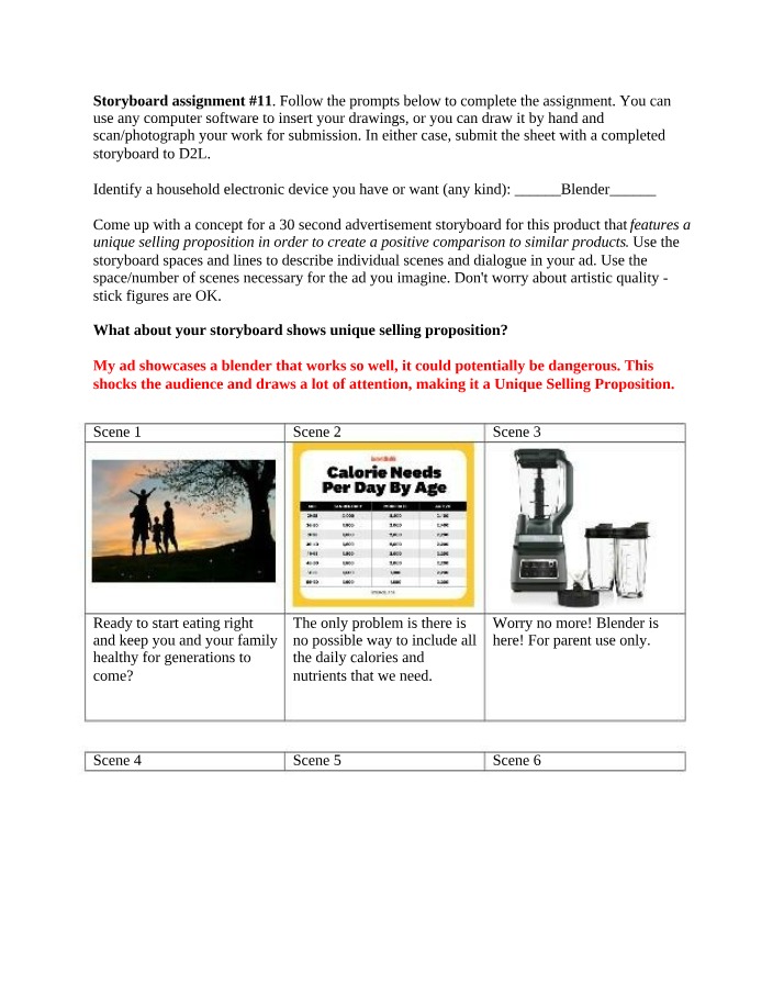 Storyboard for Assignment 11