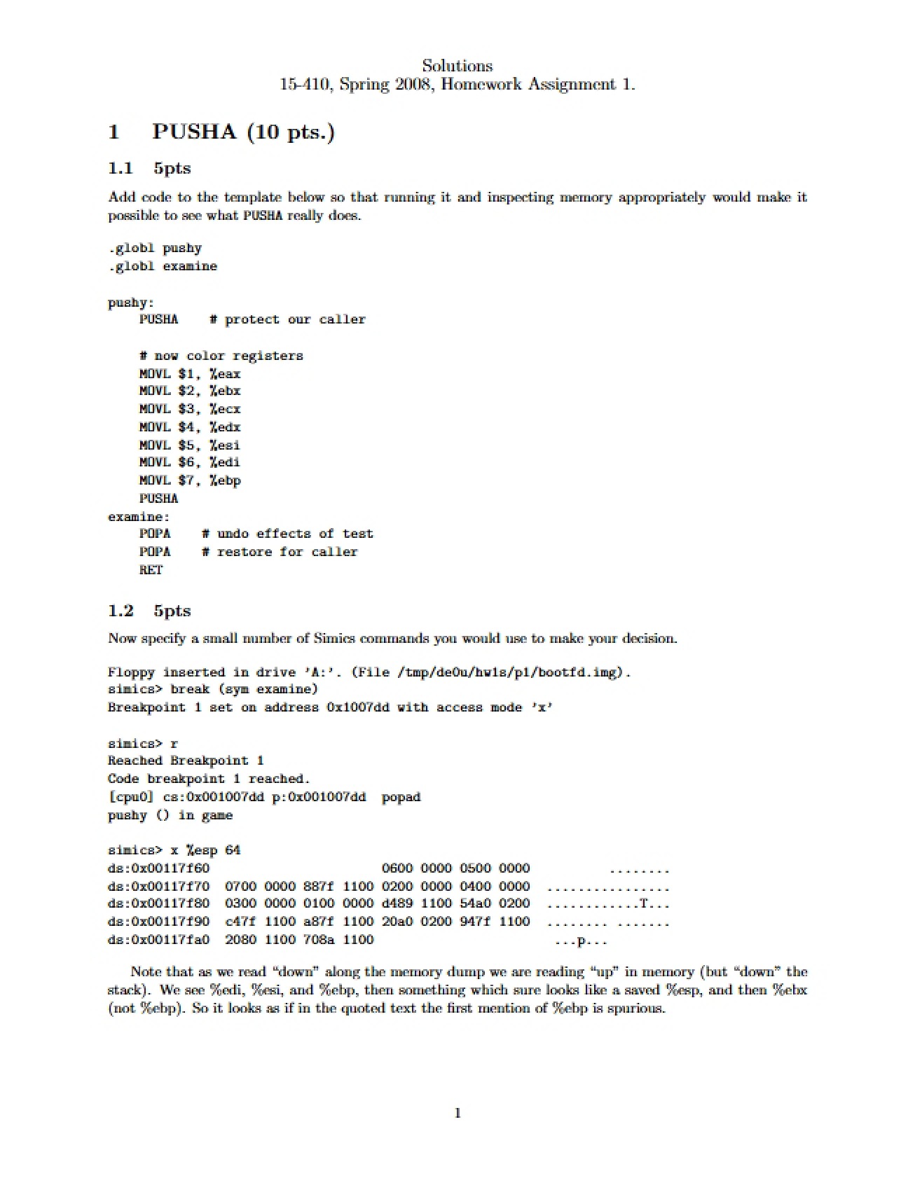 OS Design Homework One