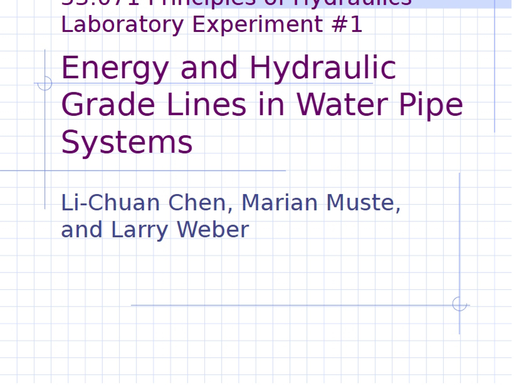 First Lab Experiment Hydraulic Principles