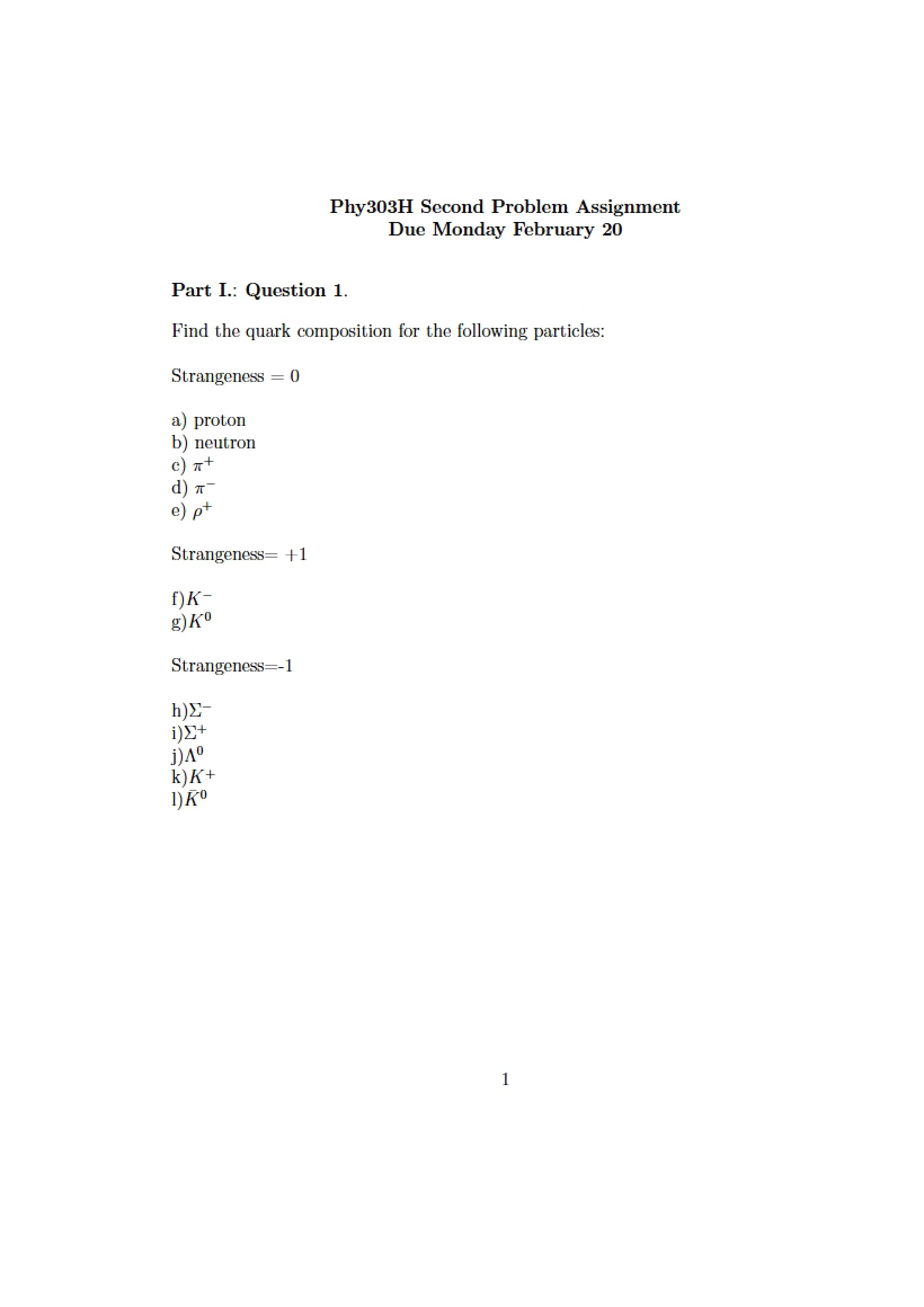 Assignment for Second Problem Set