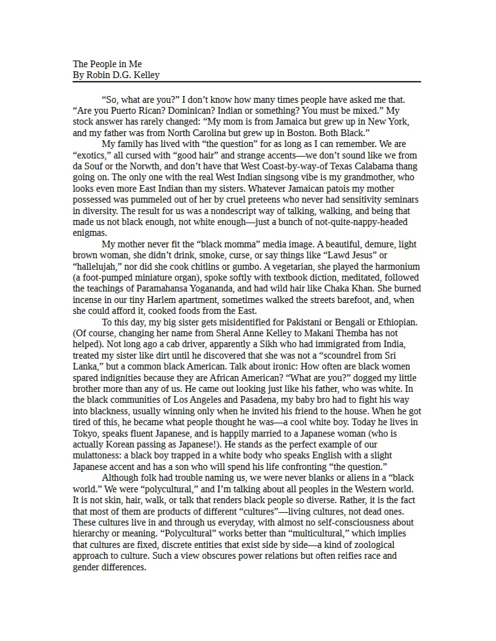 Essay The People in Me