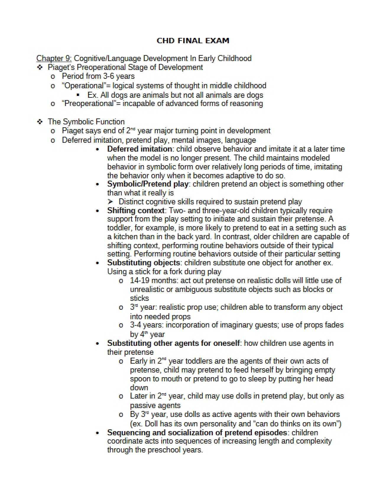 Final Exam for Child Development (Part 1)