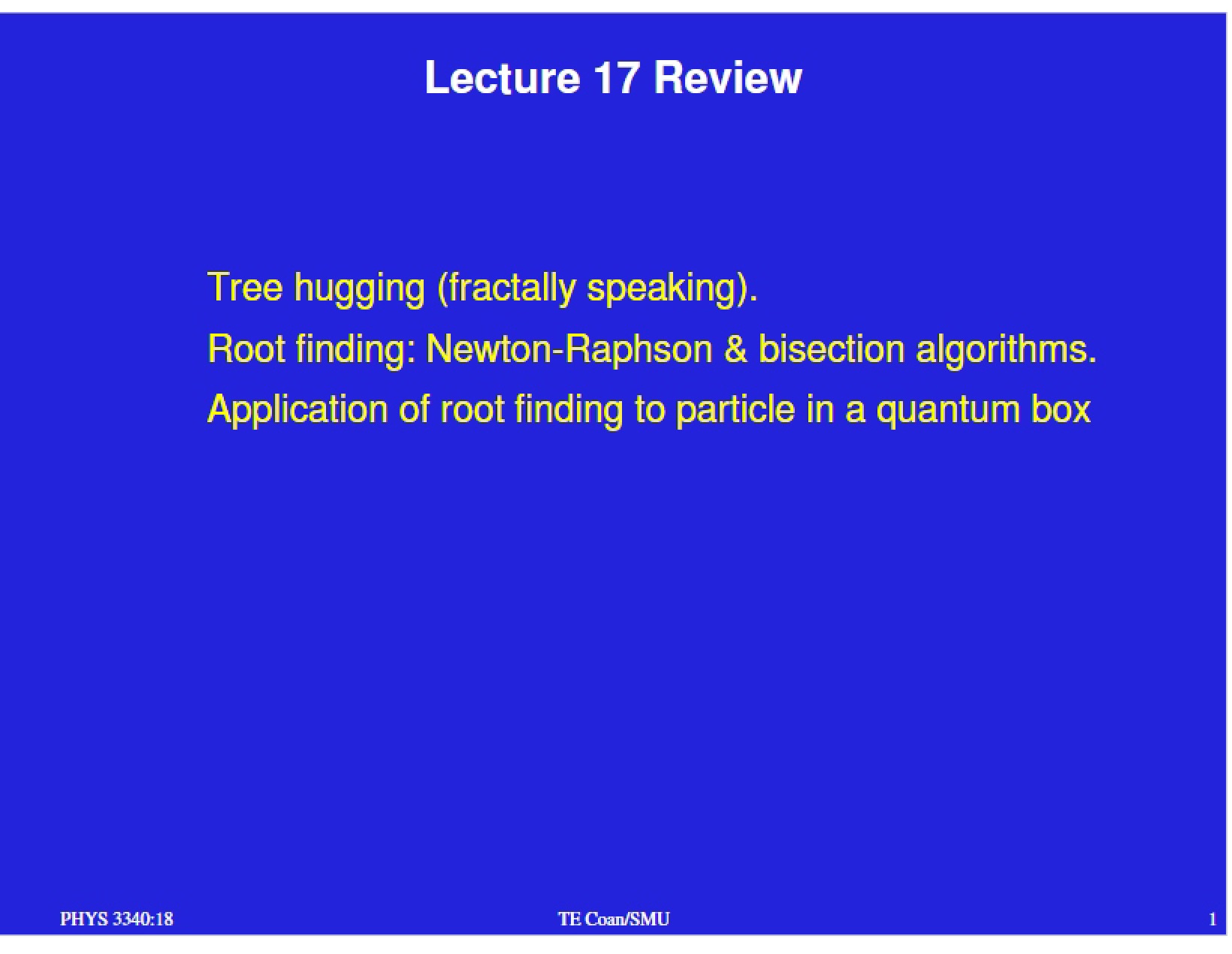 Lecture Notes PHYS 3340