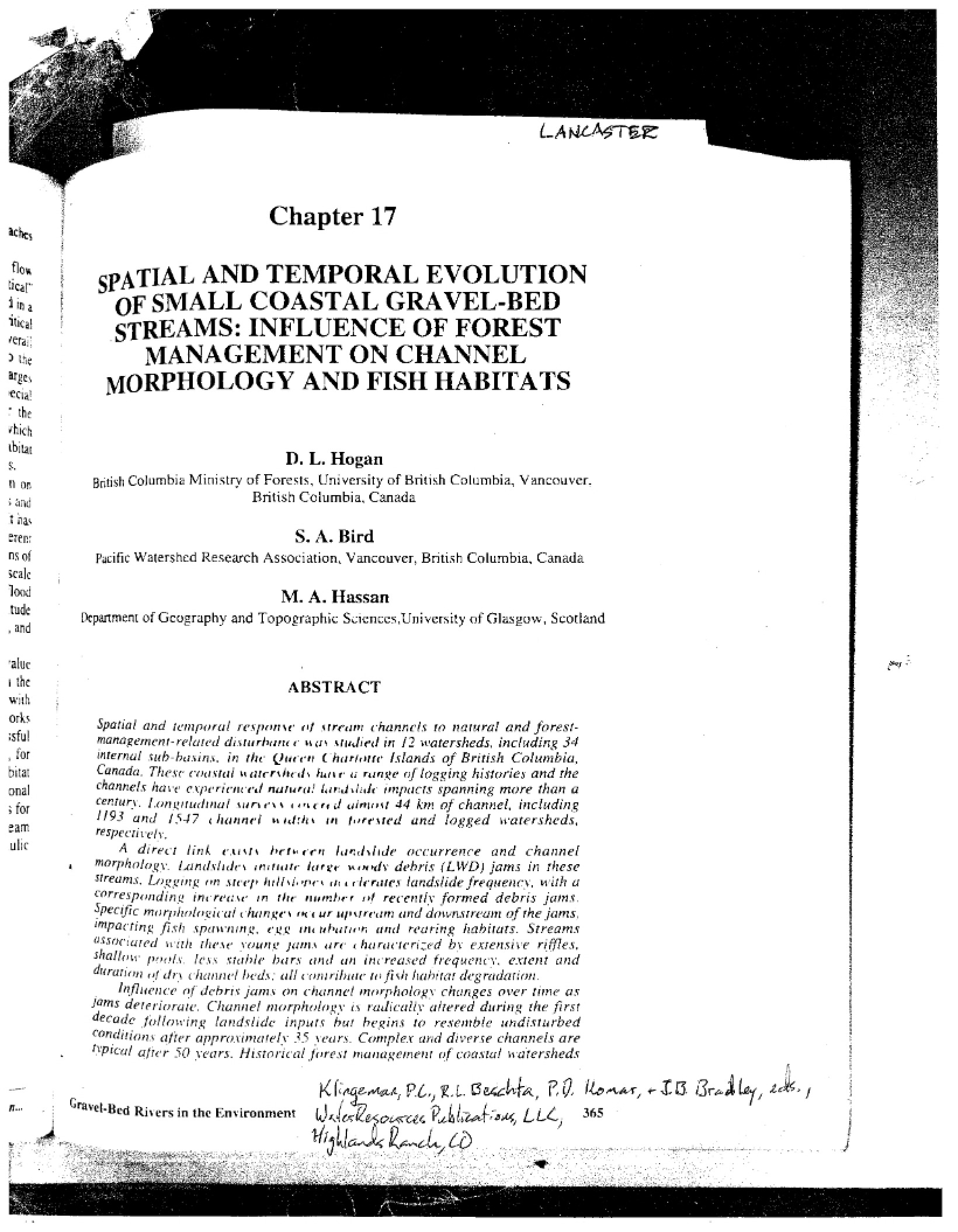 Notes on Geomorphology