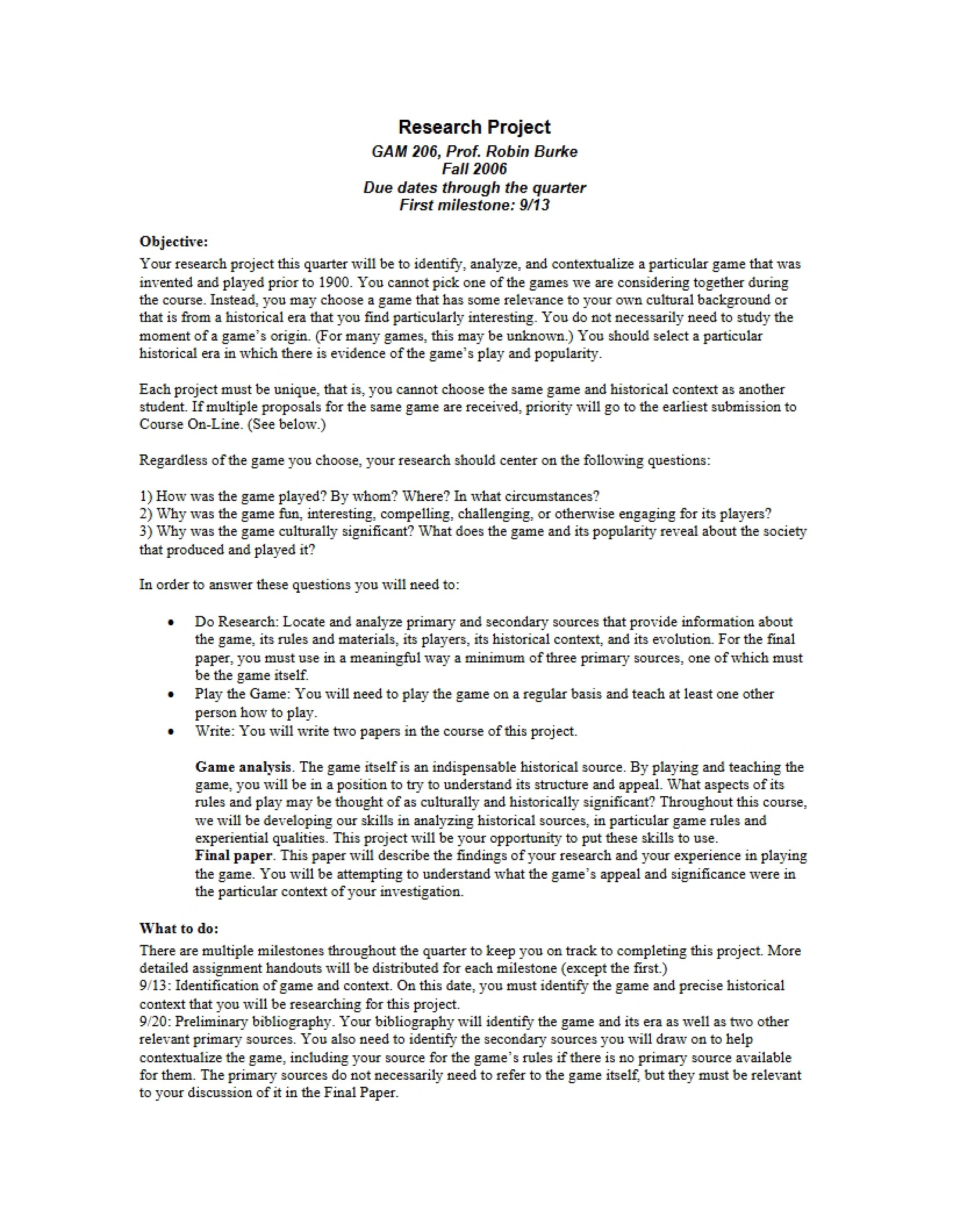 Project for Research