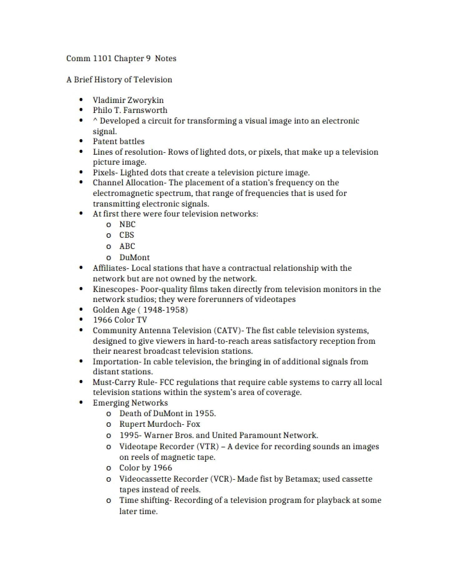 Television History Overview