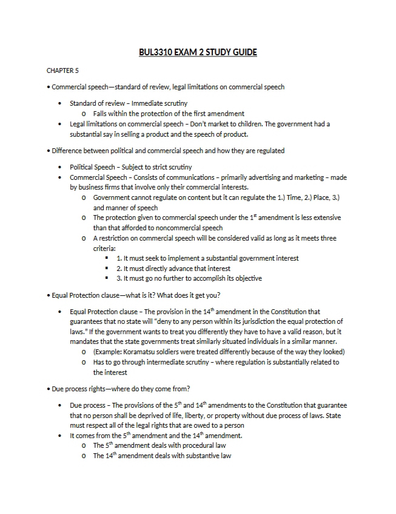 Examination Two Version One