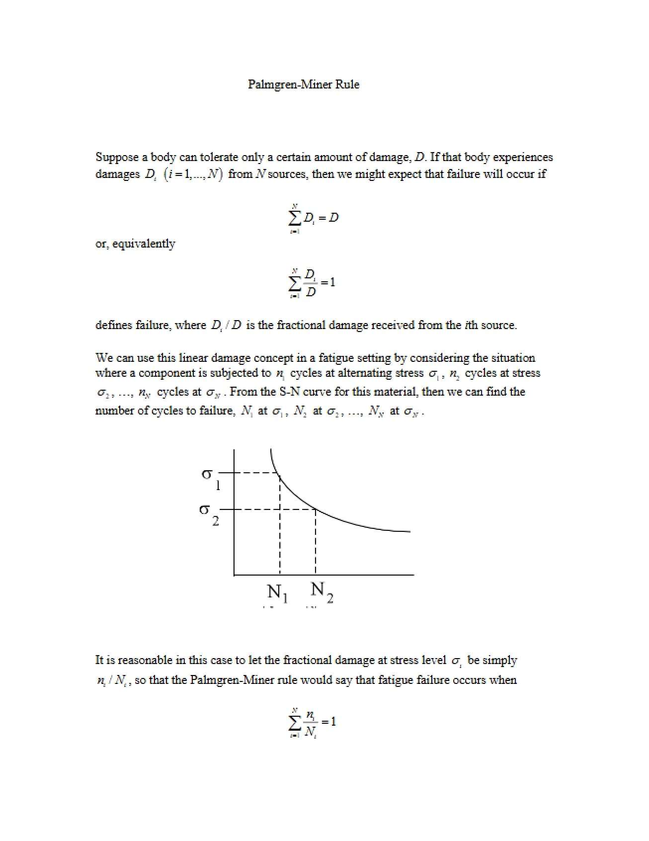 Explanation of the Palmgren-Miner Rule
